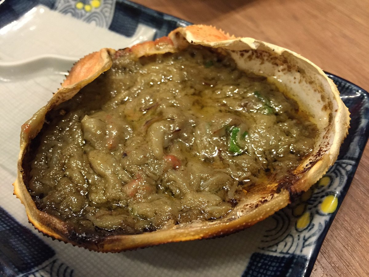 カニ味噌の甲羅焼き